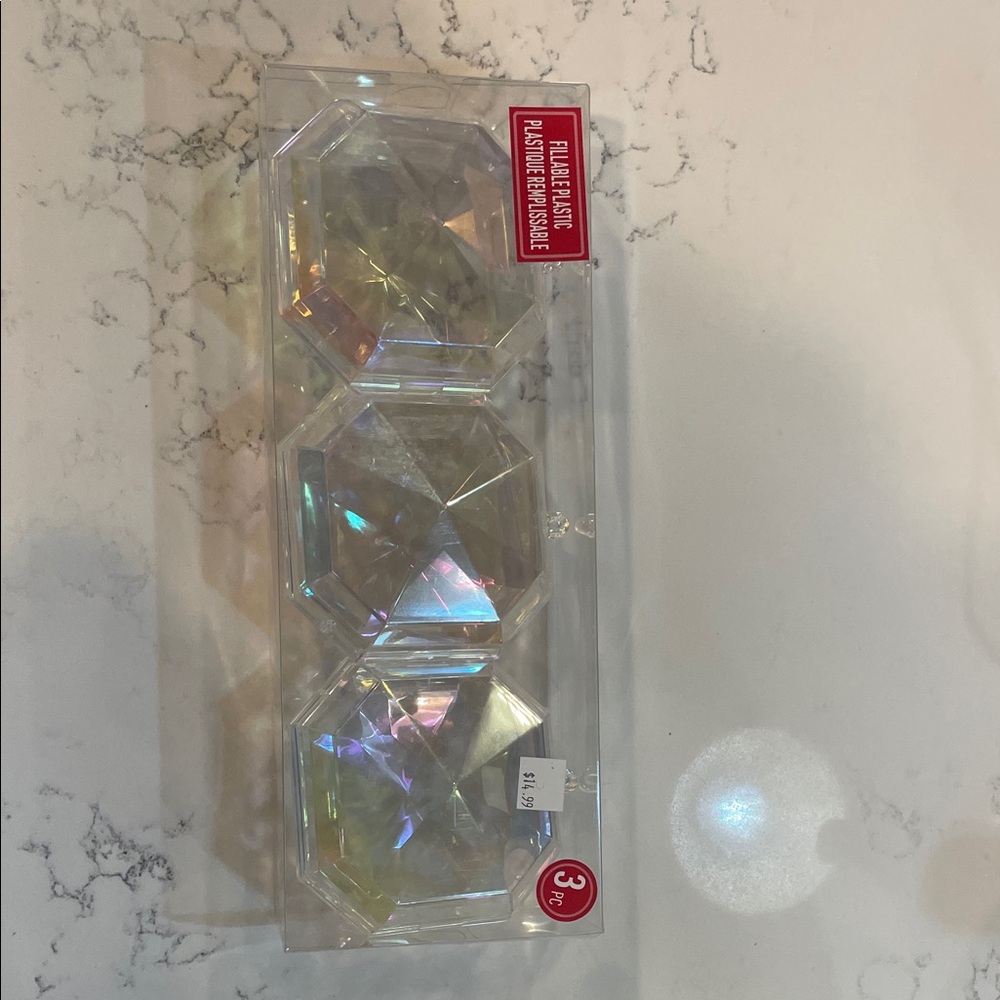 Fillable Plastic Ornaments Set of 3
